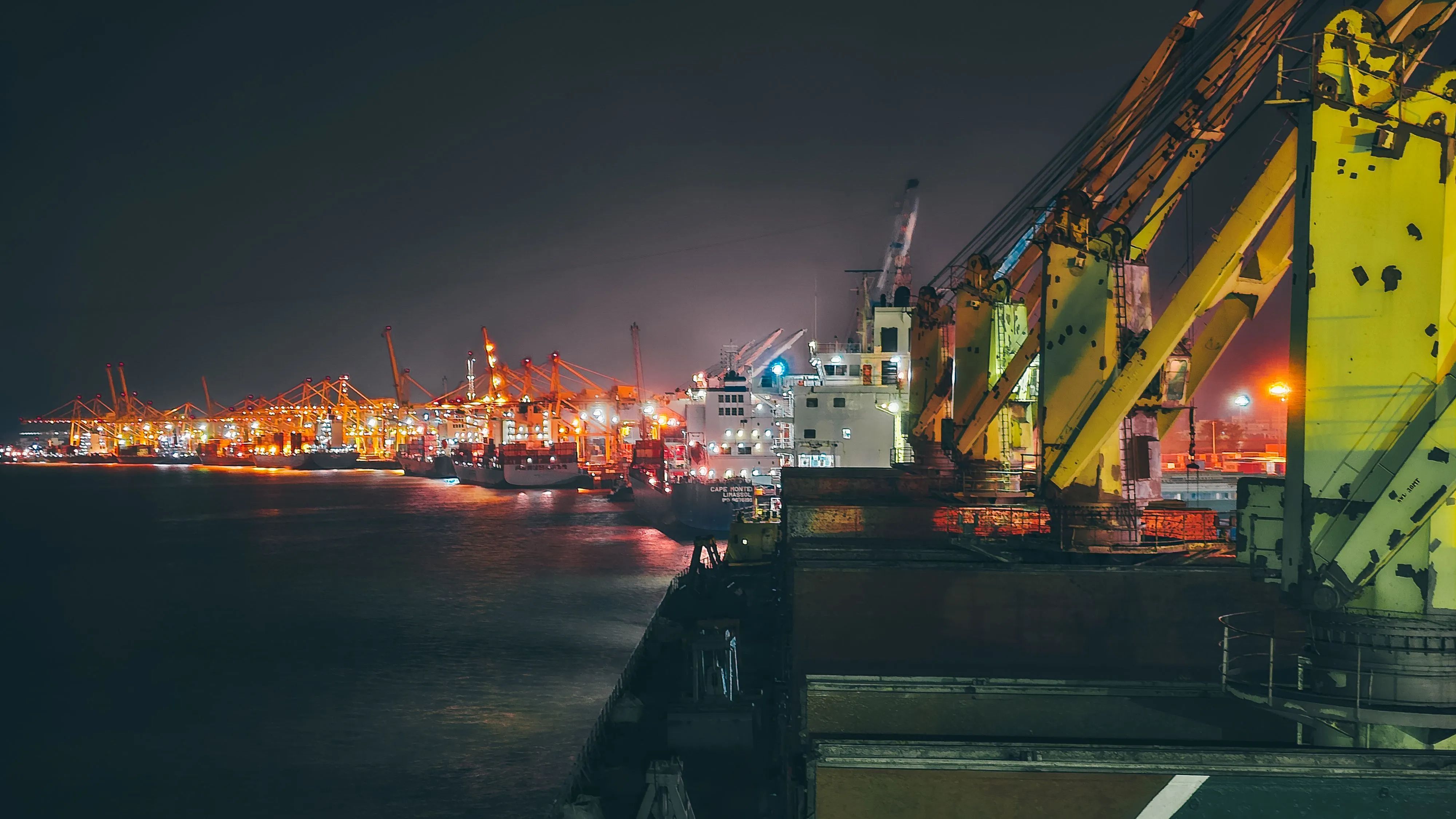 Port with vessels docked